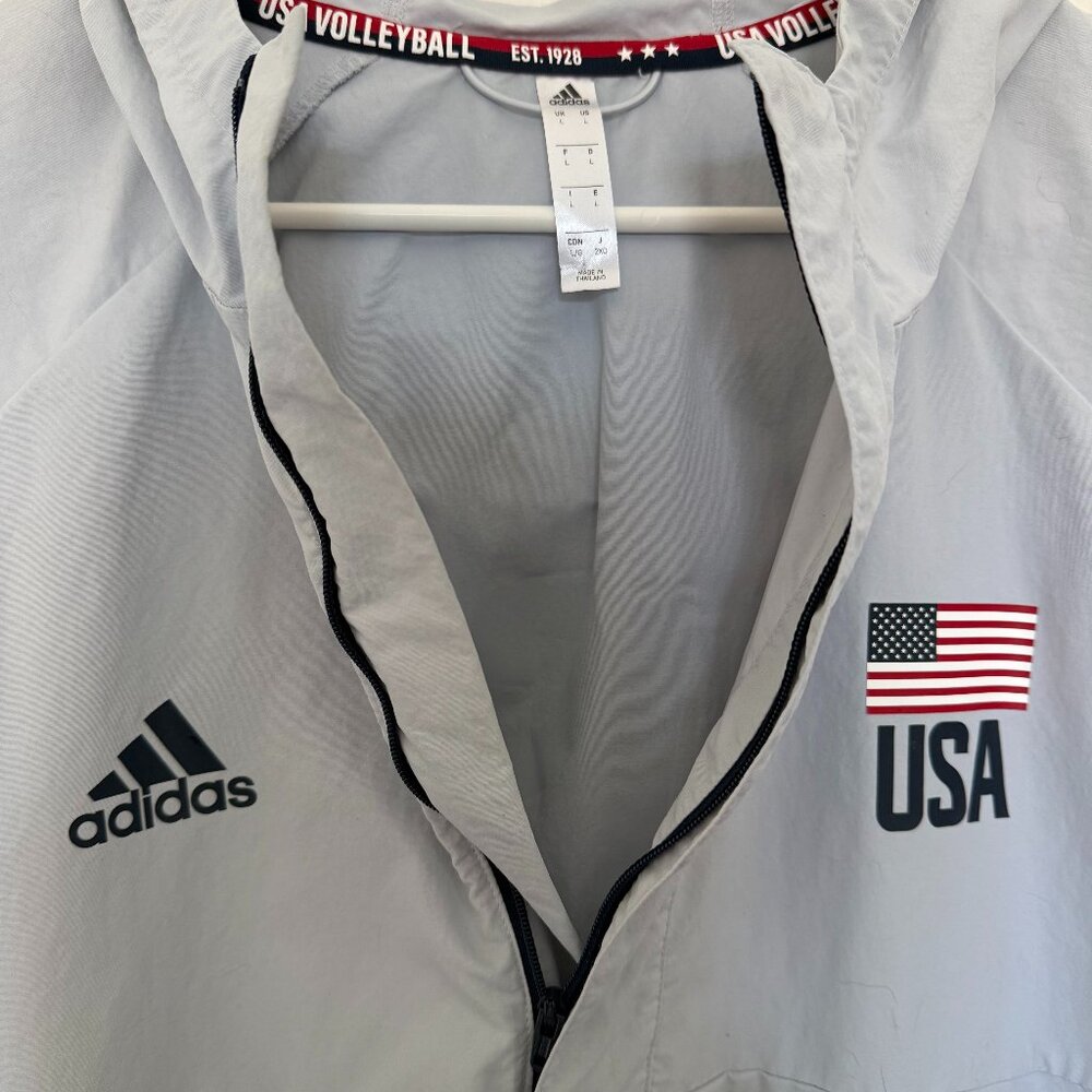 Adidas USA Volleyball Half Zip Windbreaker Size L - Picture 3 of 4
